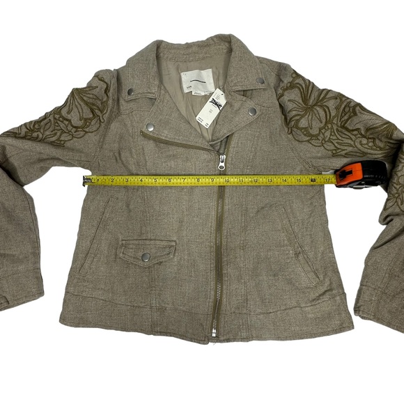 NWT Anthropologie Tessa Embroidered Boyfriend Jacket tan xs - Picture 15 of 16